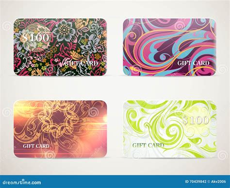 Gift card designs set stock vector. Illustration of modern - 70439842