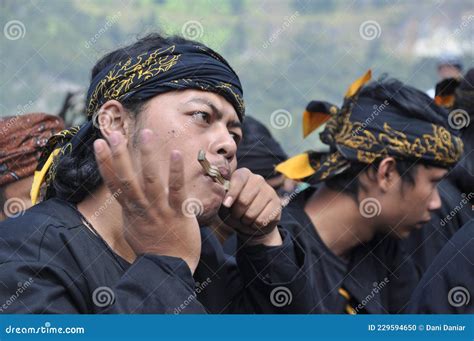 Sundanese Musician Playing Karinding Music at Sundanese Traditional Ceremony, Bandung ...