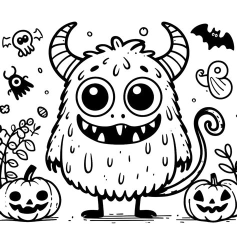 Adorable Halloween Monster coloring page - Download, Print or Color ...