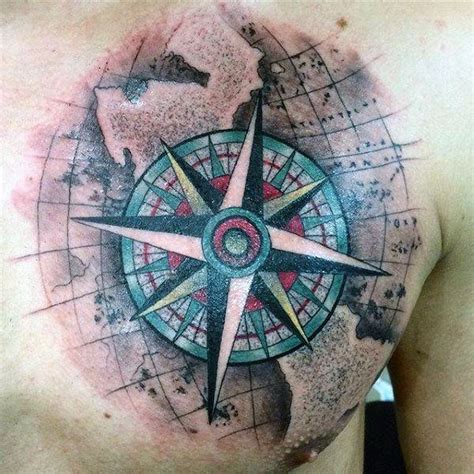 Compass Tattoo Designs For Men Chest - Foto Kolekcija