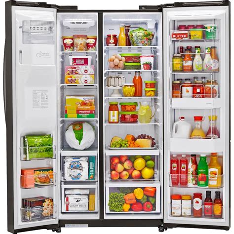 Best Buy: LG 26.1 Cu. Ft. Side-by-Side Refrigerator Black stainless ...