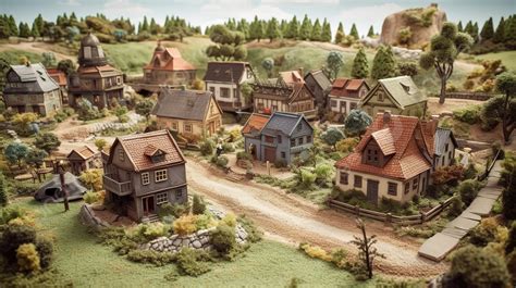 Village Landscape Model In 3d Background, 3d Landscape, Tree Design, 3d Nature Background Image ...