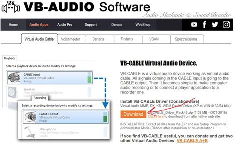 How to use virtual audio cable (VB-CABLE): Connect a Player to Recorder