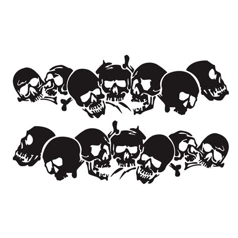 Wholesale Skulls Bones Pattern Car Truck Vinyl Side Body Graphics Stickers Scratch Decal black ...