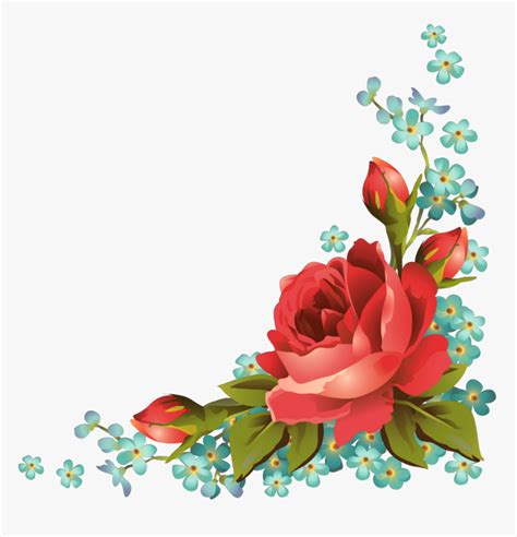 Rose Corner Flower Border Png Ftestickers Flower Rose Corner Border ...