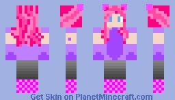 pink cat girl person thing Minecraft Skin