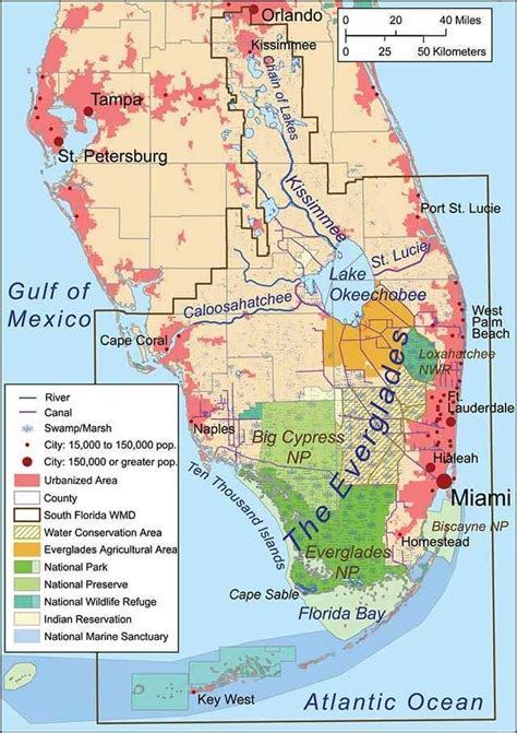 Map of the Everglades area. SOURCE: Kmusser/Wikipedia.org. - Coastal ...