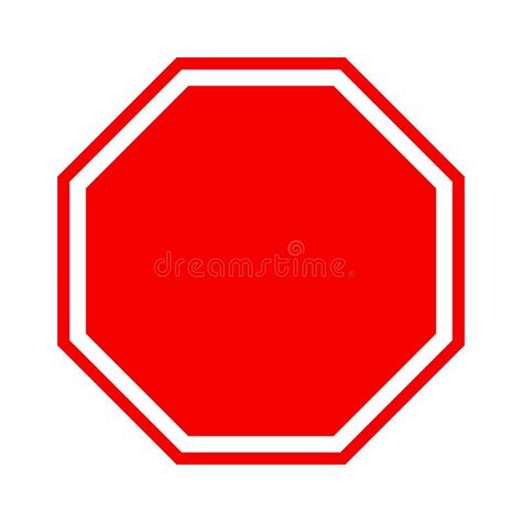 Blank Stop Sign Icon, Red - Vector Illustration