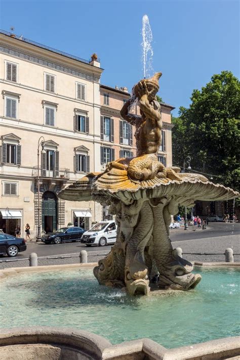 Amazing View of Triton Fountain at Piazza Barberini in Rome, Italy ...