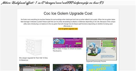 Coc Ice Golem Upgrade Cost