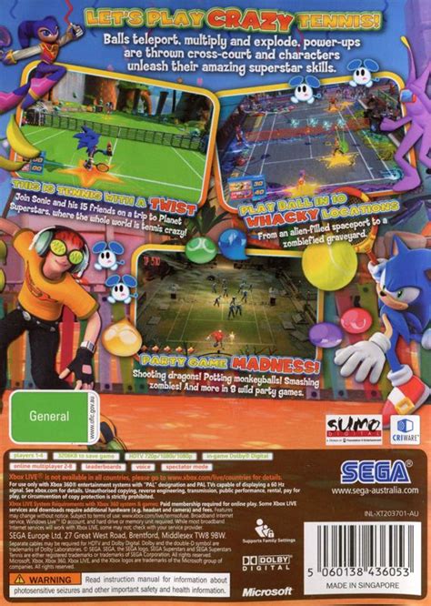 SEGA Superstars Tennis (2008) Xbox 360 box cover art - MobyGames