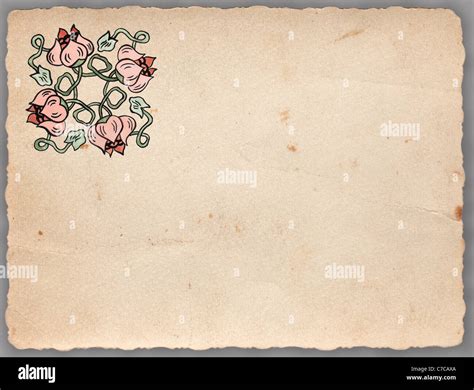 old paper with flower vintage background Stock Photo - Alamy