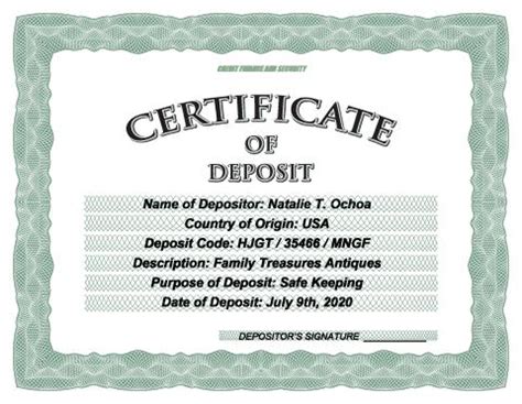 Download certificate of deposit template, make your own certificate