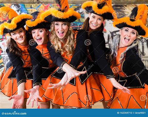 German Folklore Group Dancing in Carnival Fasching on Rose Monday Stock Photo - Image of ...