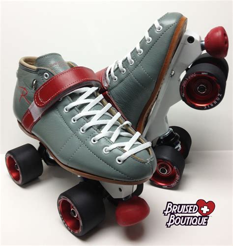 Custom Riedell 495 Avenger skates in grey and red. Custom 495 derby skates start at $428.00 ...