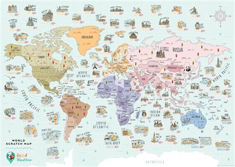 World Scratch Off Travel Map Personalized Poster