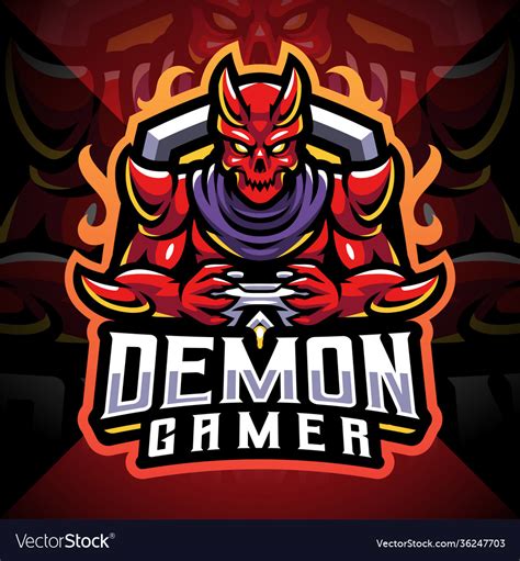 Demon gamer esport mascot logo design Royalty Free Vector