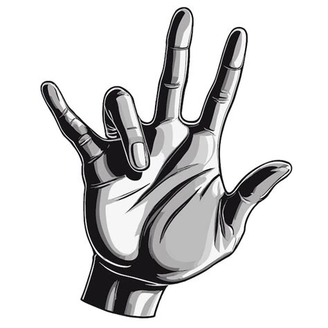 Premium Vector | Vector of a hand in black and white