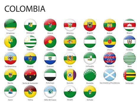 Todas las Banderas de regiones de Colombia | Vector Premium