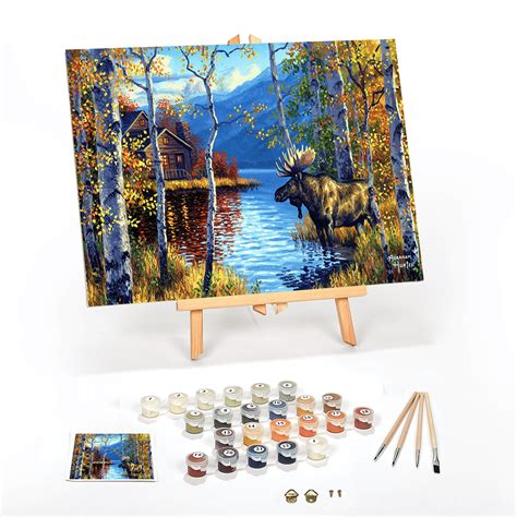 Ledgebay Paint by Number for Adults: Complete DIY Kit on Canvas (Northwoods Retreat) - Walmart.com