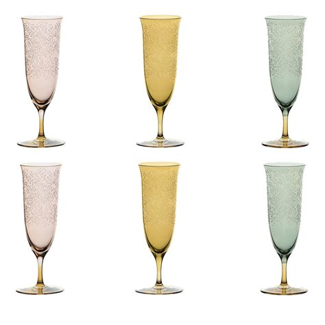 Set of 6 Fluted Champagne Glasses Creart | Artemest