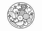 Healthy Foods Coloring Page  sketch template