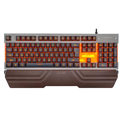 PK 8300 Cool Orange Backlight Gaming Keyboard Mechanical Feeling 104 Keys Waterproof Material ...