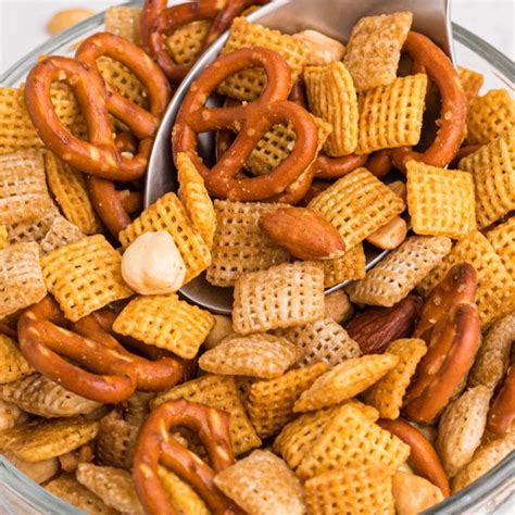 Air Fryer Chex Mix is the perfect savory snack, done in minutes! This ...