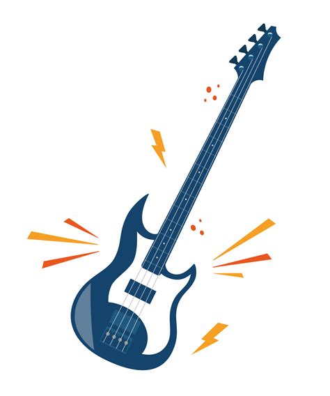 ilustración de vector plano de guitarra eléctrica. instrumento de música rock, color azul marino ...