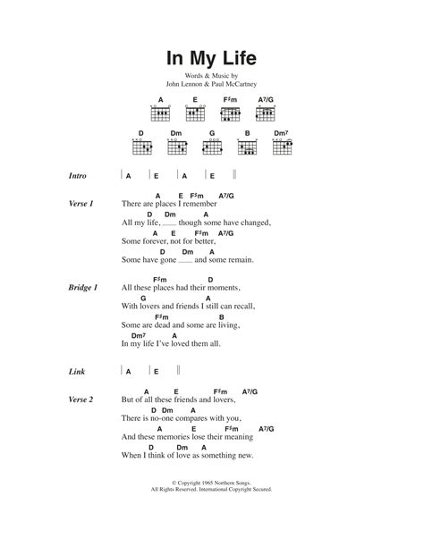 In My Life by The Beatles - Guitar Chords/Lyrics - Guitar Instructor