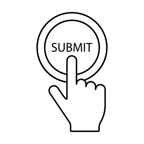 Hand click submit button icon vector for graphic design, logo, website ...