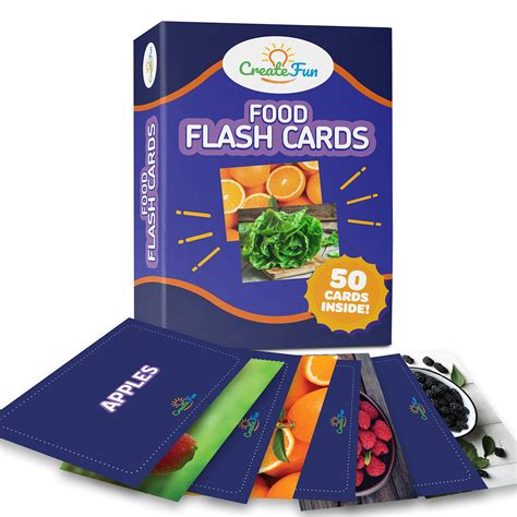 Buy Food Flash Cards - 50 Educational Flash Cards for Children and Adults - Fun Vocabulary ...