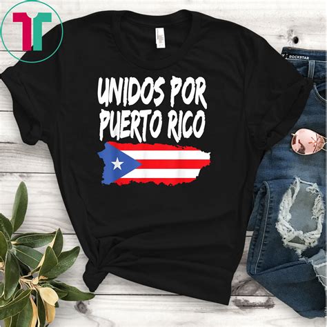 Puerto Rico Se Levanta T-shirt - Unidos Por Puerto Rico T-Shirt Bandera ...