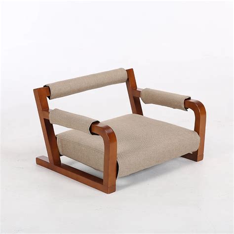 Wooden Armchair Floor Japanese Zaisu Chair Asia Japan Traditional ...