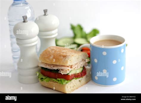 Chicken Roll with Salad Stock Photo - Alamy