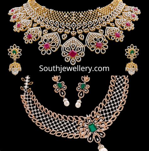 Diamond Necklace Sets by Vaibhav Jewellers - Indian Jewellery Designs