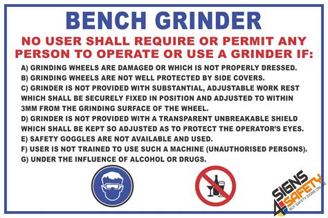 Bench Grinder Safety Sign