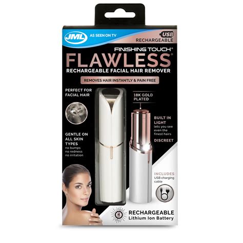 JML Finishing Touch Flawless USB Rechargeable Facial Hair Remover | Wilko