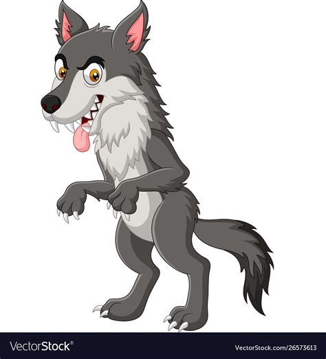 Illustration of Cartoon angry wolf isolated on white background ...