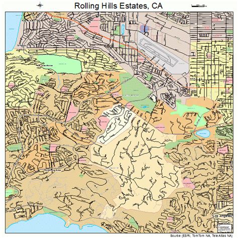 Rolling Hills Estates California Street Map 0662644