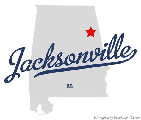 Map of Jacksonville, AL, Alabama