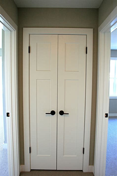 Craftsmen Style White Interior Doors with Oil Rubbed Bronze Handles