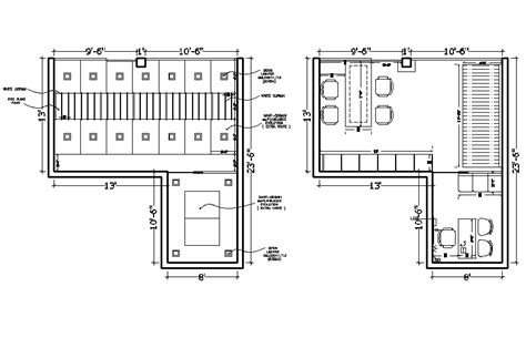 Showroom plan layout dwg file - Cadbull