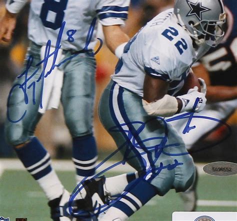 Emmitt Smith & Troy Aikman Signed Cowboys 14x18 Custom Framed Photo ...