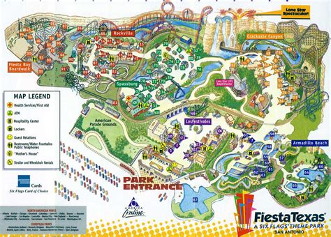 Theme Park Brochures Six Flags Fiesta Texas Map 2001 | ThemeParkBrochures.net