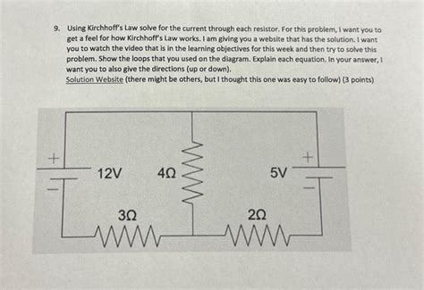 Solved 9. Using Kirchhoff's Law solve for the current | Chegg.com