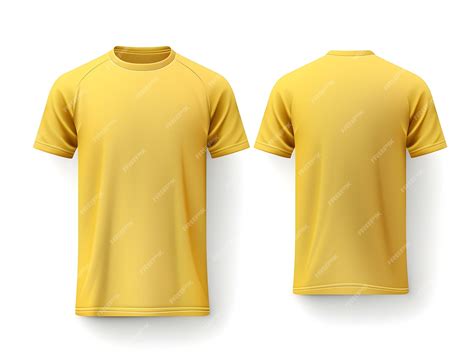 Premium AI Image | Hi light yellow t shirt front and back view clothes ...