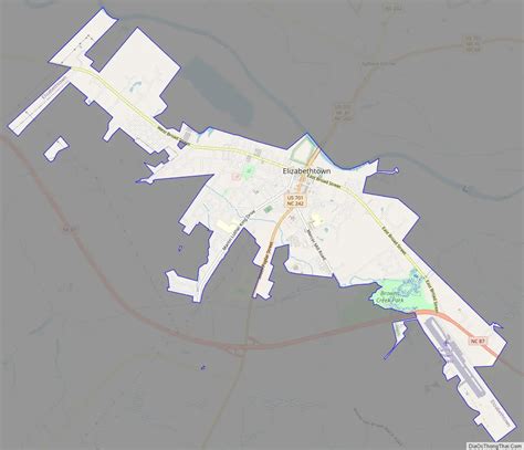 Map of Elizabethtown town, North Carolina - Thong Thai Real