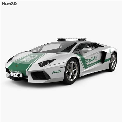 Lamborghini Aventador Police Dubai 2016 3D model - Vehicles on Hum3D