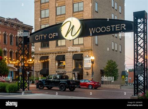 City of Wooster Ohio downtown local shopping district Stock Photo - Alamy